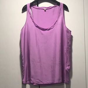 J Crew lilac silk twist collar shell - size 2